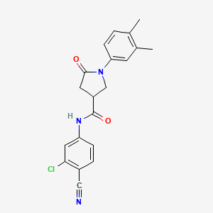 molecular formula C20H18ClN3O2 B11165287 N-(3-chloro-4-cyanophenyl)-1-(3,4-dimethylphenyl)-5-oxopyrrolidine-3-carboxamide 