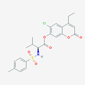 (6-chloro-4-ethyl-2-oxochromen-7-yl) (2S)-3-methyl-2-[(4-methylphenyl)sulfonylamino]butanoate