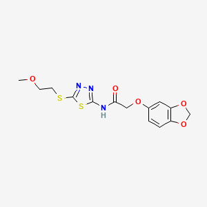 2-(1,3-benzodioxol-5-yloxy)-N-{5-[(2-methoxyethyl)sulfanyl]-1,3,4-thiadiazol-2-yl}acetamide