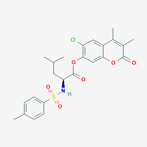 molecular formula C24H26ClNO6S B11165309 (6-chloro-3,4-dimethyl-2-oxochromen-7-yl) (2S)-4-methyl-2-[(4-methylphenyl)sulfonylamino]pentanoate 