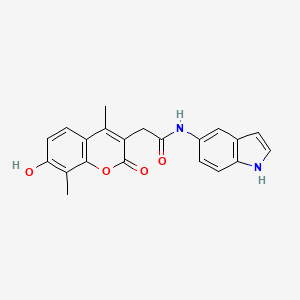 2-(7-hydroxy-4,8-dimethyl-2-oxo-2H-chromen-3-yl)-N-(1H-indol-5-yl)acetamide