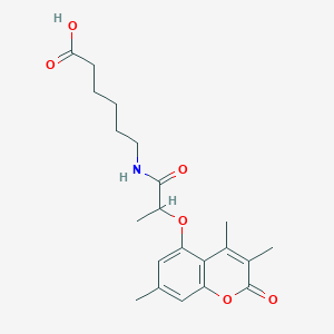 6-({2-[(3,4,7-trimethyl-2-oxo-2H-chromen-5-yl)oxy]propanoyl}amino)hexanoic acid