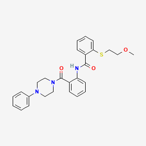 2-[(2-methoxyethyl)sulfanyl]-N-{2-[(4-phenylpiperazin-1-yl)carbonyl]phenyl}benzamide