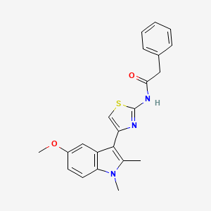 N-[4-(5-methoxy-1,2-dimethyl-1H-indol-3-yl)-1,3-thiazol-2-yl]-2-phenylacetamide