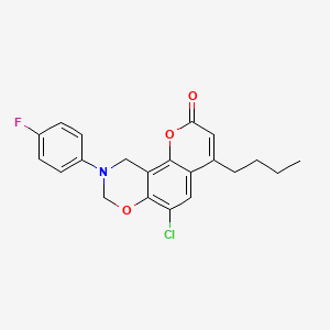 4-butyl-6-chloro-9-(4-fluorophenyl)-9,10-dihydro-2H,8H-chromeno[8,7-e][1,3]oxazin-2-one