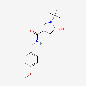 molecular formula C17H24N2O3 B11165405 1-tert-butyl-N-(4-methoxybenzyl)-5-oxopyrrolidine-3-carboxamide 