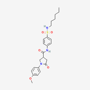 N-[4-(hexylsulfamoyl)phenyl]-1-(4-methoxyphenyl)-5-oxopyrrolidine-3-carboxamide