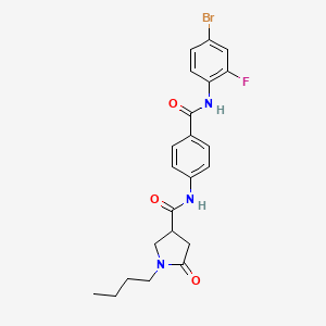 molecular formula C22H23BrFN3O3 B11165438 N-{4-[(4-bromo-2-fluorophenyl)carbamoyl]phenyl}-1-butyl-5-oxopyrrolidine-3-carboxamide 