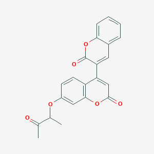 molecular formula C22H16O6 B11165439 7-(1-methyl-2-oxopropoxy)-4-(2-oxo-2H-chromen-3-yl)-2H-chromen-2-one 