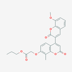 propyl 2-{[4-(8-methoxy-2-oxo-2H-chromen-3-yl)-8-methyl-2-oxo-2H-chromen-7-yl]oxy}acetate