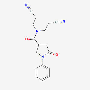 N,N-bis(2-cyanoethyl)-5-oxo-1-phenylpyrrolidine-3-carboxamide