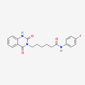 molecular formula C20H20FN3O3 B11165465 6-(2,4-dioxo-1,4-dihydroquinazolin-3(2H)-yl)-N-(4-fluorophenyl)hexanamide 