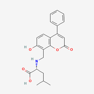 molecular formula C22H23NO5 B11165482 2-{[(7-hydroxy-2-oxo-4-phenyl-2H-chromen-8-yl)methyl]amino}-4-methylpentanoic acid 