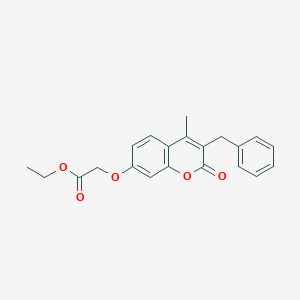 molecular formula C21H20O5 B11165484 ethyl 2-[(3-benzyl-4-methyl-2-oxo-2H-chromen-7-yl)oxy]acetate CAS No. 6021-27-8