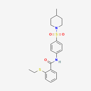 2-(ethylsulfanyl)-N-{4-[(4-methylpiperidin-1-yl)sulfonyl]phenyl}benzamide