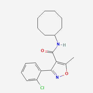 molecular formula C19H23ClN2O2 B11165541 3-(2-chlorophenyl)-N-cyclooctyl-5-methyl-1,2-oxazole-4-carboxamide 