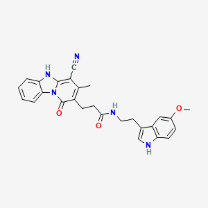 3-(4-cyano-3-methyl-1-oxo-1,5-dihydropyrido[1,2-a]benzimidazol-2-yl)-N-[2-(5-methoxy-1H-indol-3-yl)ethyl]propanamide