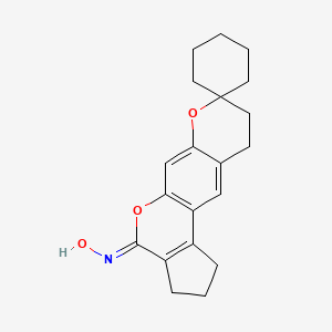 molecular formula C20H23NO3 B11165558 (4'Z)-2',3',9',10'-Tetrahydrospiro[cyclohexane-1,8'-cyclopenta[C]pyrano[3,2-G]chromen]-4'(1'H)-one oxime 