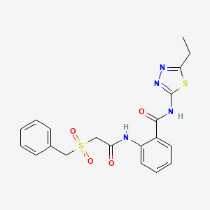 2-{[(benzylsulfonyl)acetyl]amino}-N-(5-ethyl-1,3,4-thiadiazol-2-yl)benzamide