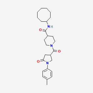 molecular formula C26H37N3O3 B11165586 N-cyclooctyl-1-[1-(4-methylphenyl)-5-oxopyrrolidine-3-carbonyl]piperidine-4-carboxamide 