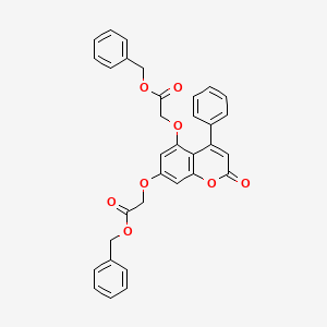 molecular formula C33H26O8 B11165592 benzyl ({5-[2-(benzyloxy)-2-oxoethoxy]-2-oxo-4-phenyl-2H-chromen-7-yl}oxy)acetate 