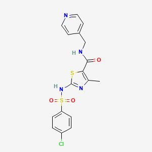 2-{[(4-chlorophenyl)sulfonyl]amino}-4-methyl-N-(pyridin-4-ylmethyl)-1,3-thiazole-5-carboxamide