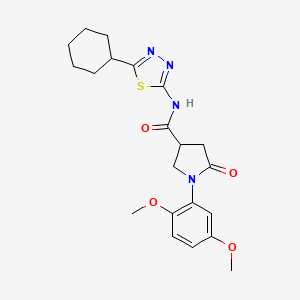 N-(5-cyclohexyl-1,3,4-thiadiazol-2-yl)-1-(2,5-dimethoxyphenyl)-5-oxopyrrolidine-3-carboxamide