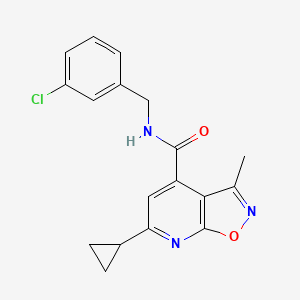 N-(3-chlorobenzyl)-6-cyclopropyl-3-methylisoxazolo[5,4-b]pyridine-4-carboxamide