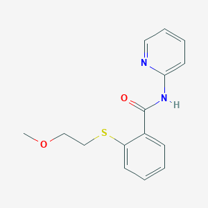 2-[(2-methoxyethyl)sulfanyl]-N-(pyridin-2-yl)benzamide