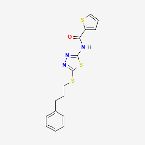 N-{5-[(3-phenylpropyl)sulfanyl]-1,3,4-thiadiazol-2-yl}thiophene-2-carboxamide