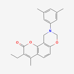 9-(3,5-dimethylphenyl)-3-ethyl-4-methyl-9,10-dihydro-2H,8H-chromeno[8,7-e][1,3]oxazin-2-one