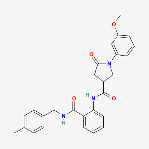 molecular formula C27H27N3O4 B11165665 1-(3-methoxyphenyl)-N-{2-[(4-methylbenzyl)carbamoyl]phenyl}-5-oxopyrrolidine-3-carboxamide 