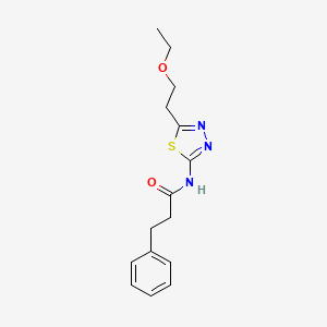 molecular formula C15H19N3O2S B11165668 N-[5-(2-ethoxyethyl)-1,3,4-thiadiazol-2-yl]-3-phenylpropanamide CAS No. 714226-51-4