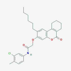 N-(3-chloro-4-methylphenyl)-2-[(2-hexyl-6-oxo-7,8,9,10-tetrahydro-6H-benzo[c]chromen-3-yl)oxy]acetamide