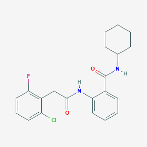 2-{[(2-chloro-6-fluorophenyl)acetyl]amino}-N-cyclohexylbenzamide