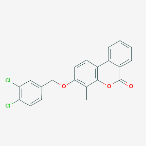 molecular formula C21H14Cl2O3 B11165690 3-[(3,4-dichlorobenzyl)oxy]-4-methyl-6H-benzo[c]chromen-6-one 