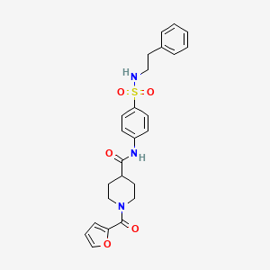 1-(furan-2-ylcarbonyl)-N-{4-[(2-phenylethyl)sulfamoyl]phenyl}piperidine-4-carboxamide