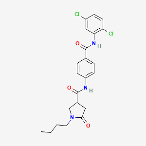 1-butyl-N-{4-[(2,5-dichlorophenyl)carbamoyl]phenyl}-5-oxopyrrolidine-3-carboxamide