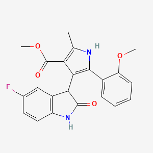 methyl 4-(5-fluoro-2-oxo-2,3-dihydro-1H-indol-3-yl)-5-(2-methoxyphenyl)-2-methyl-1H-pyrrole-3-carboxylate