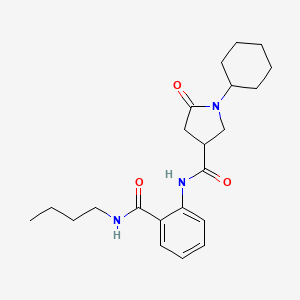 N-[2-(butylcarbamoyl)phenyl]-1-cyclohexyl-5-oxopyrrolidine-3-carboxamide