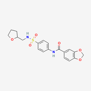 N-{4-[(tetrahydrofuran-2-ylmethyl)sulfamoyl]phenyl}-1,3-benzodioxole-5-carboxamide