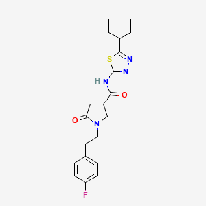 1-[2-(4-fluorophenyl)ethyl]-5-oxo-N-[5-(pentan-3-yl)-1,3,4-thiadiazol-2-yl]pyrrolidine-3-carboxamide