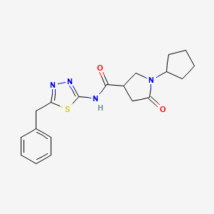 N-(5-benzyl-1,3,4-thiadiazol-2-yl)-1-cyclopentyl-5-oxopyrrolidine-3-carboxamide