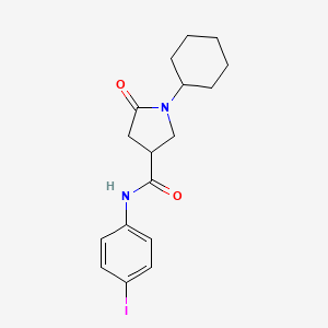 1-cyclohexyl-N-(4-iodophenyl)-5-oxopyrrolidine-3-carboxamide