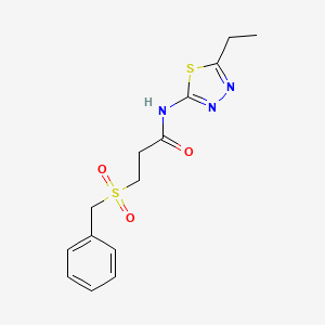 molecular formula C14H17N3O3S2 B11165865 N-(5-Ethyl-[1,3,4]thiadiazol-2-yl)-3-phenylmethanesulfonyl-propionamide 