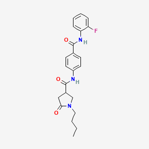 1-butyl-N-{4-[(2-fluorophenyl)carbamoyl]phenyl}-5-oxopyrrolidine-3-carboxamide