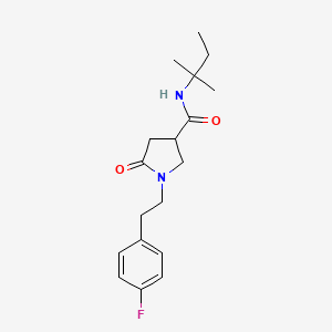 molecular formula C18H25FN2O2 B11165889 1-[2-(4-fluorophenyl)ethyl]-N-(2-methylbutan-2-yl)-5-oxopyrrolidine-3-carboxamide 