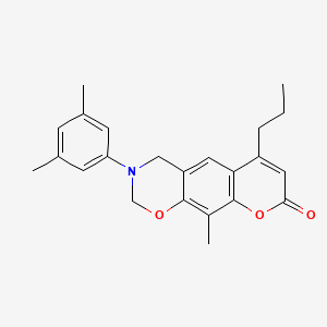 3-(3,5-dimethylphenyl)-10-methyl-6-propyl-3,4-dihydro-2H,8H-chromeno[6,7-e][1,3]oxazin-8-one