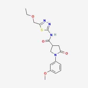 N-[5-(ethoxymethyl)-1,3,4-thiadiazol-2-yl]-1-(3-methoxyphenyl)-5-oxopyrrolidine-3-carboxamide