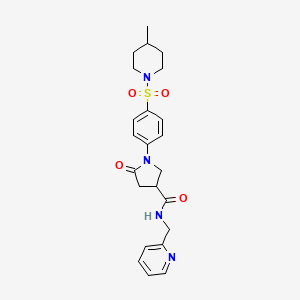 1-{4-[(4-methylpiperidin-1-yl)sulfonyl]phenyl}-5-oxo-N-(pyridin-2-ylmethyl)pyrrolidine-3-carboxamide